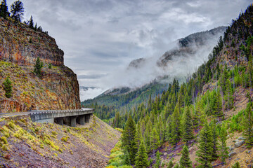 Golden Gate Canyon Bridge, Kingman Pass in Yellowstone National Park, Park County, Wyoming