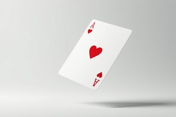 Obraz premium A single playing card flipped, suspended in air against a white background , flipping, clubs