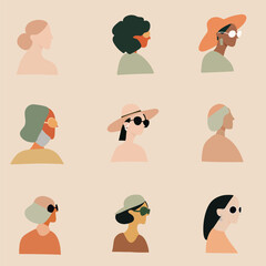abstract girls illustration of natural colors