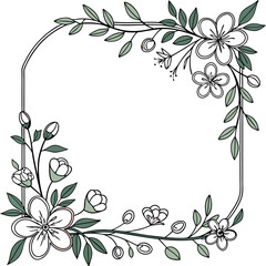 floral frame with floral ornament