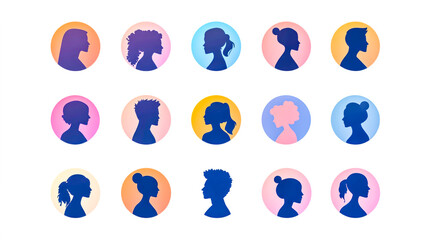 user icon vector set profile people silhouettes collection