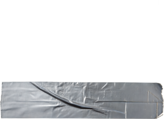 Shiny Crumpled Silver Foil Tape Piece Isolated With Wrinkled Texture and Torn Edges for Design or Mockup Use