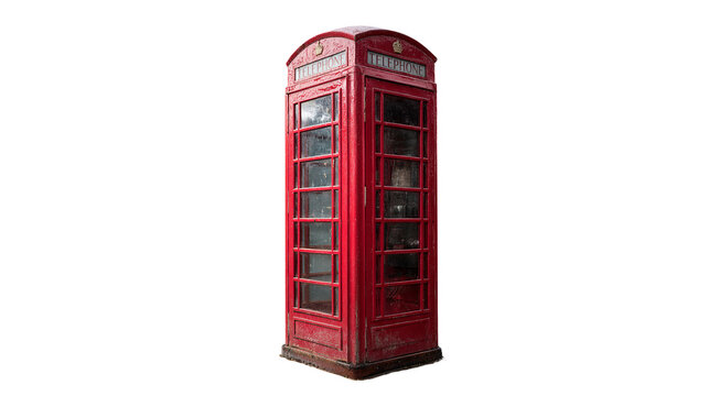 london red telephone box isolated