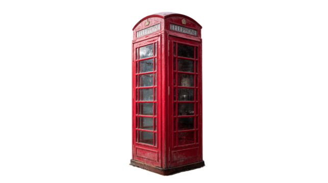 london red telephone box isolated
