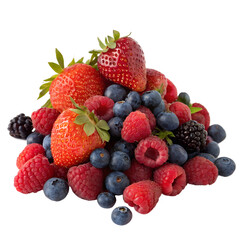 A pile of berries on white background