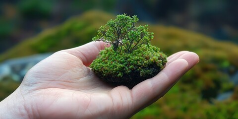 The smallest forest in the world, cradled in a hand