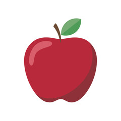 Red Apple Vector Illustration – Fresh Fruit Clipart for Healthy Food, Education & Design Projects