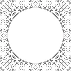 Elegant Geometric Pattern with Circular Frame for Text or Image Placement