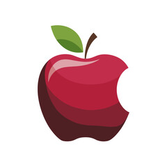 Red Apple Vector Illustration – Fresh Fruit Clipart for Healthy Food, Education & Design Projects