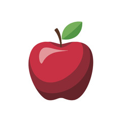 Red Apple Vector Illustration – Fresh Fruit Clipart for Healthy Food, Education & Design Projects
