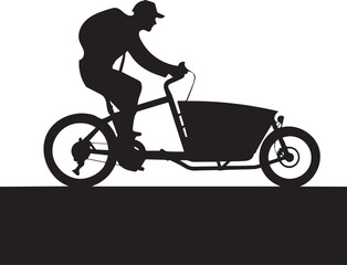 Fototapeta premium Cargo Bike Silhouette Urban Delivery Illustration