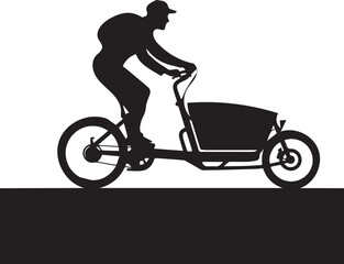 Fototapeta premium Cargo Bike Silhouette Urban Delivery Illustration