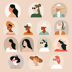 abstract girls illustration of natural colors