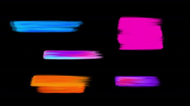 Set of 5 colorful sketch scribble banners. Paint brush strokes with place for text. Hand drawn doodle style.