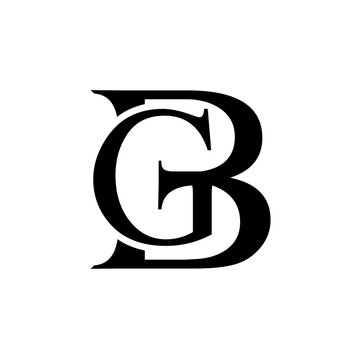 Elegant black lettermark logo combining G and B.
