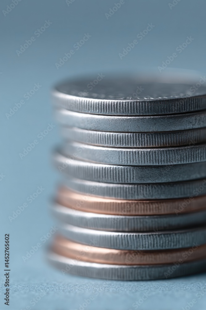 Poster minimalist image featuring stacks of coins or charts symbolizing dividends with ample negative space
