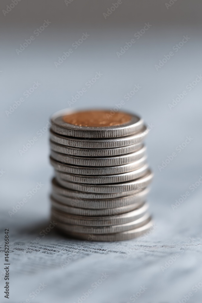 Aufkleber minimalist image featuring stacks of coins or charts symbolizing dividends with ample negative space