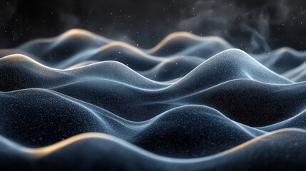 Obraz premium Abstract wavy digital landscape with smoky background