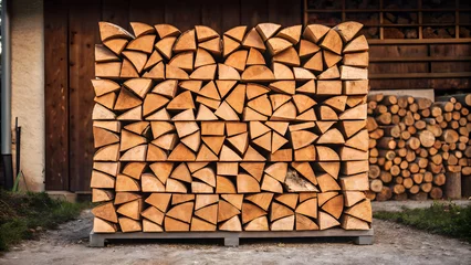 Selbstklebende Fototapeten firewood ready to sell © m.halme