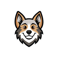 Naklejka premium Dog head logo sticker animal, dog face cartoon illustration