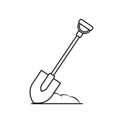 shovel line icon vector