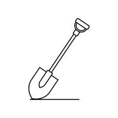 shovel line icon vector