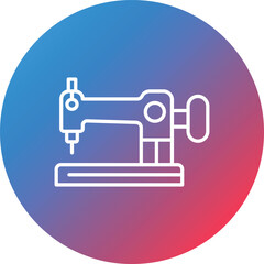 Sewing Machine Line Gradient Circle Background Icon
