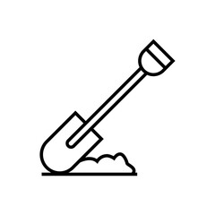 shovel line icon vector