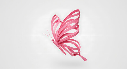 Fototapeta premium Pink Butterfly Illustration: Delicate Wings, Abstract Art, Nature Design