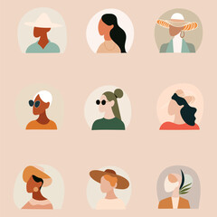 abstract girls illustration of natural colors