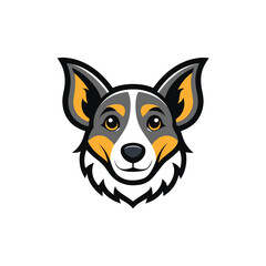 Dog head logo sticker animal, dog face cartoon illustration