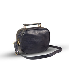 Naklejka premium dark blue fashion purse handbag on white background isolated