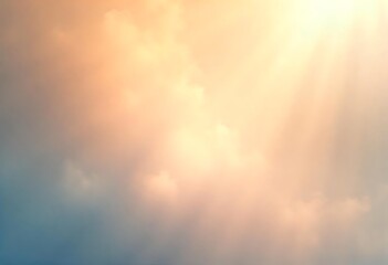 Fototapeta premium Generative AI Soft celestial glow with light streaming through clouds