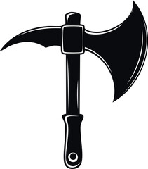 Axe Silhouette Black Vector | Vector for Cutting Tool and Adventure Use Vector