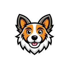 Dog head logo sticker animal, dog face cartoon illustration