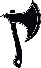 Axe Silhouette Black Vector | Vector for Cutting Tool and Adventure Use Vector