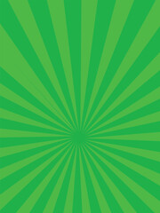 Green sun rays background with halftone. Cartoon funny retro pattern strip mock up.