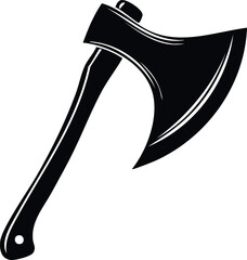 Axe Silhouette Black Vector | Vector for Cutting Tool and Adventure Use Vector