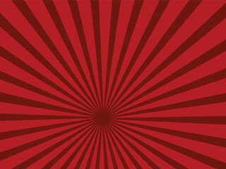 Red rays background. Sunburst abstract texture. Simple design