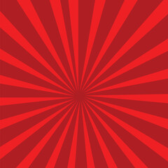 Red rays background. Sunburst abstract texture. Simple design