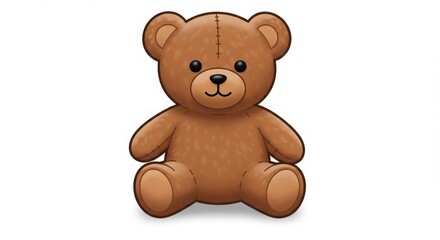 Fototapeta premium Cute teddy bear sitting against a white background