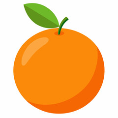 Orange fruit isolate. Orange citrus with drops on white background. Whole wet orange fruit with leaves. Full depth of field.