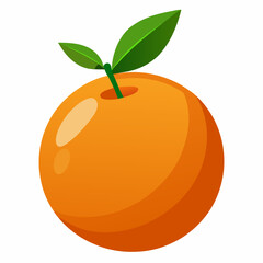 Orange fruit isolate. Orange citrus with drops on white background. Whole wet orange fruit with leaves. Full depth of field.