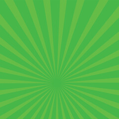 Green sunburst background. Bright green radial retro glowing rays banner.