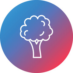 Tree Line Gradient Circle Background Icon