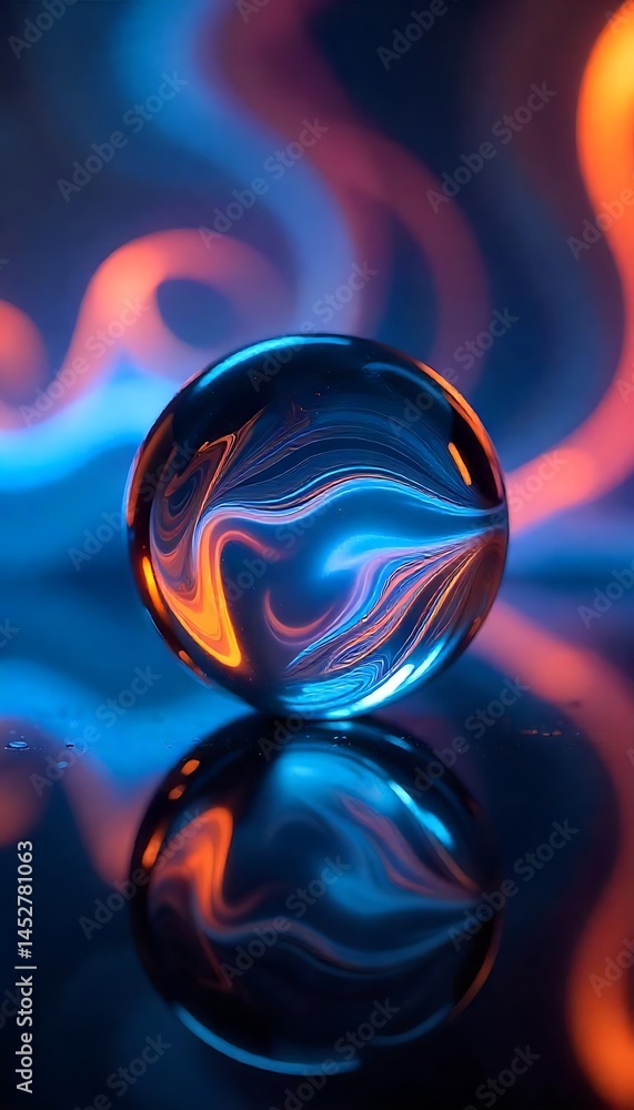 Poster generative ai orb of refraction a mesmerizing dance of colors and reflections