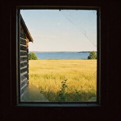 Remote Shelter Surrounded by Tall Summer Grass