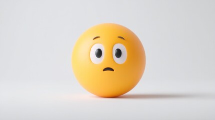 Fototapeta premium single emoji character is boldly placed against pristine white backdrop with ample room for copy space