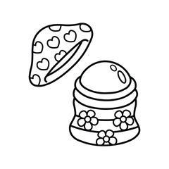 Glow Cosmetics Coloring Pages, Bold and Easy Coloring Pages, Line Art Drawing, Skin and Makeup, Elegant cosmetics, flat design illustration, 