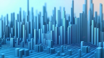 Fototapeta premium Abstract Wireframe Cityscape